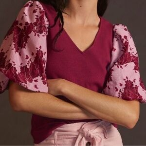 Elegant Pink and Burgundy Women's Top